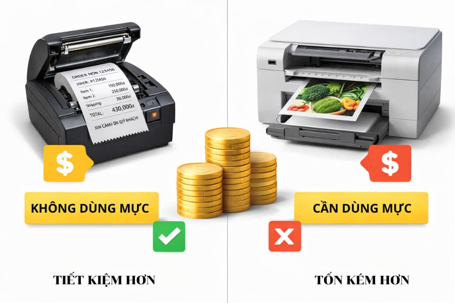 Ảnh: In thường và in nhiệt cái nào tiết kiệm hơn